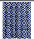 Biscaynebay Extra Long Textured Fabric Shower Curtains 72" W x 84" L, Navy Morocco Pearl Printed Hotel Spa Luxury Decorative Bathroom Curtain Mach...