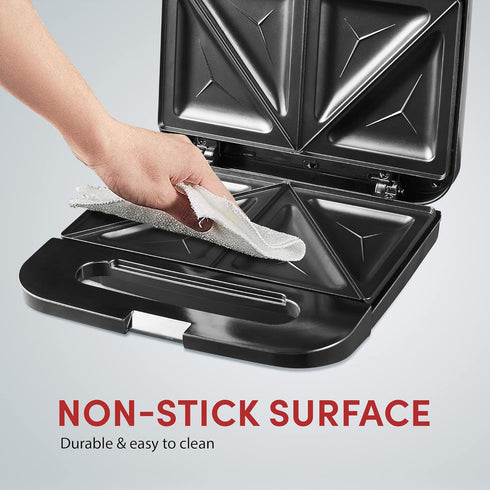 Elite Gourmet ESM2207SS# Stainless Steel Sandwich Panini Maker Grilled Cheese Machine Tuna Melt Omelets Non-stick Cooking Surface, 2 Slice, 750 Wa...