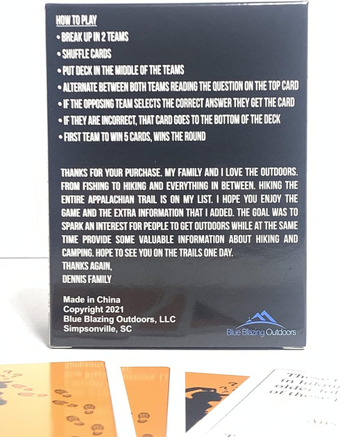 Appalachian Trail Trivia Card Game |125 Cards of Fun Facts | Trail Lingo | Interesting Places | Fun for Everyone | Appalachian Trail | Trivia Game...