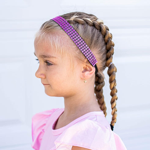 FROG SAC 4 Rhinestone Headbands for Girls, Adjustable Non Slip Gymnastics Sports Headband for Kids, Sparkly Little Girl Gymnast Hair Bands Accesso...