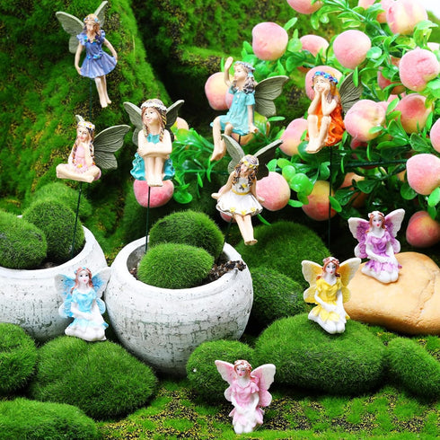 Jetec 10 Pieces Garden Miniatures Fairies Mini Garden Figurine Fairies Decor for Fairy Outdoor Garden Yard Home Decoration (Lovely Fairy)...