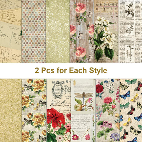 24 Sheets Floral Pattern Paper, Floral Patterned Cardstock Paper 6" x 6" Scrapbooking Supplies Paper Decorative Craft Paper for DIY Card Making Ph...