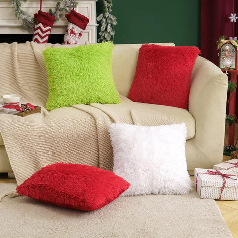 MIULEE Pack of 2 Luxury Faux Fur Throw Pillow Cover Deluxe Winter Decorative Plush Pillow Case Cushion Cover Shell for Sofa Bedroom Car Spring 18x...