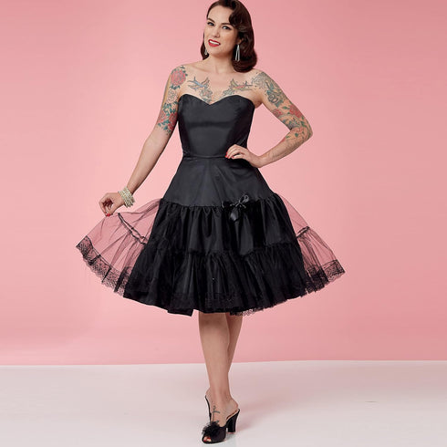 Simplicity Misses' Full Slip and Petticoat Packet, Code 9293 Sewing Pattern, Sizes 14-22, White...