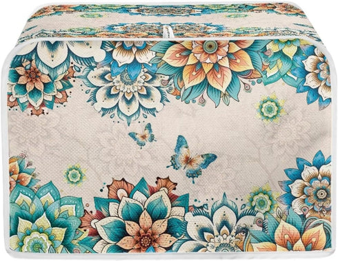 4 Slice Toaster Covers Boho Butterfly Print Bread Toaster Cover Anti-Sputtering Toaster Dust Cover, Washable Kitchen Appliance Protector, Green an...