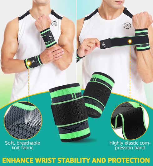 HiRui Wrist Brace Wrist Wraps Compression Wrist Strap, Wrist Support for Work Fitness Weightlifting Sprains Tendonitis, Carpal Tunnel Arthritis, P...
