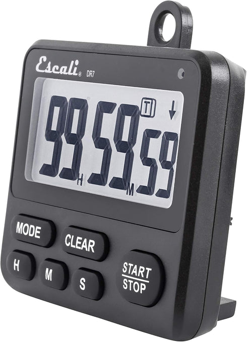 Escali Extra Loud Display Digital Kitchen Timer with Clock Mode, Recall Timer Magnetic Back...