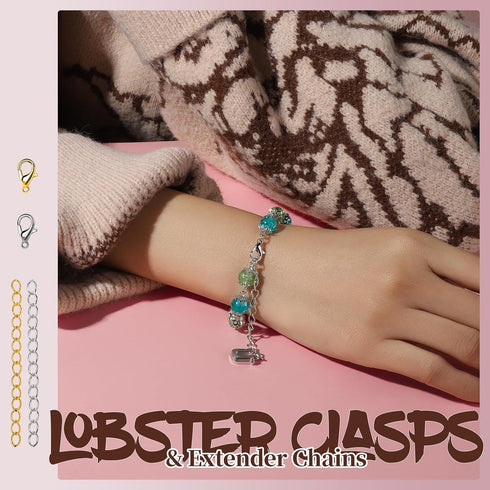 LEOBRO 1200PCS Jewelry Making Supplies, Jump Rings for Jewelry Making, Earring Hooks Earring Findings for Jewelry Making, Silver Gold Jump Rings, ...