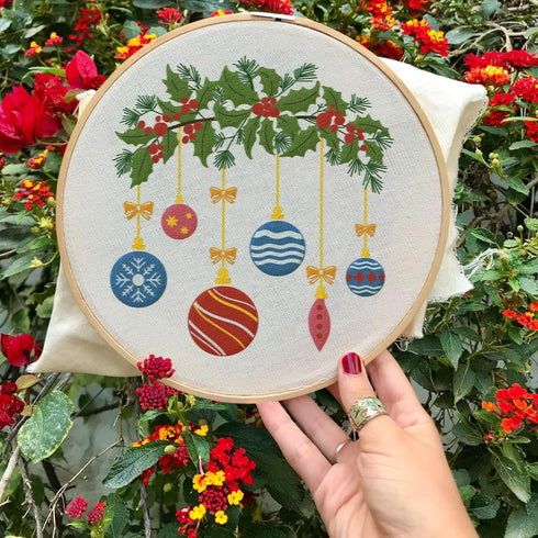 INFUNLY 4 Sets Christmas Embroidery Kits Cross Stitch Kits for Beginners with Instructions Embroidery Starter Kit for Adults 11.8x11.8in Elks Embr...