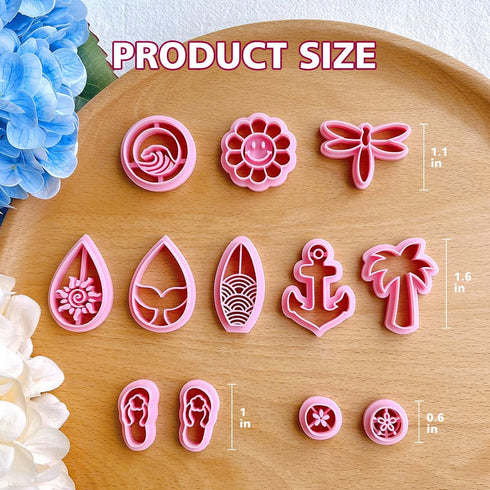 Keoker Polymer Clay Cutters, Summer Clay Cutters, Polymer Clay Cutters for Earrings Jewelry Making, 12 Shapes Flower Clay Earrings Cutters...
