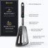 DI ORO Silicone Fish Turner - Nonstick Cookware Spatula, 600F Heat-Resistant, BPA Free, Slotted, Non Stick Thin Egg Flipper (Black)...