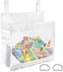 Baby Bath Toy Organizer Bathtub Toy Holder Shower Caddy 14× 11 × 6 inches Toy Storage Net Bags with 2 Side Pockets Hanging bag Multi-use Bathroom ...