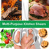 7.5in Stainless Steel Kitchen Scissors, Heavy Duty Shears for Chicken, Meat, Food, Vegetables, BBQ (Silver)...