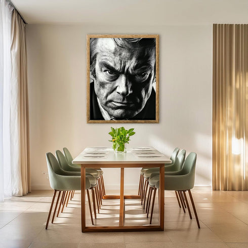 Posterizer 1 pcs-close up black and white photograph of a rugged man 3-Photography Art-Retro Art-Decorations for Bedroom, Office, Living Room - un...