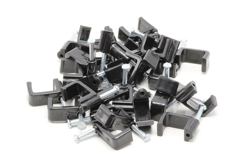 THE CIMPLE CO - Siamese Coaxial Cable Clips, Cat6, Electrical Wire Cable Clip, 1/2 in Nail Clip and Fastener, Black, Double(50 Pieces per Bag)...