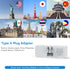 2 Prong to 3 Prong Outlet Adapter, US to Japan Plug Adapter with 3 USB, Multi Plug Outlet Extender, 6 Outlets with Hidden Plug, Travel Plug Adapte...