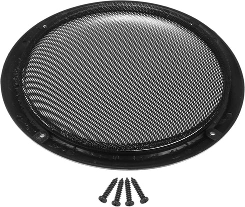X AUTOHAUX 8" Speaker Grille Cover Mesh Trim Round Subwoofer Grille Horn Protective Guard Silver Tone Car Auto Stereo Accessories...