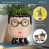 Abbott Collection Home Small Face with Glasses Planter...