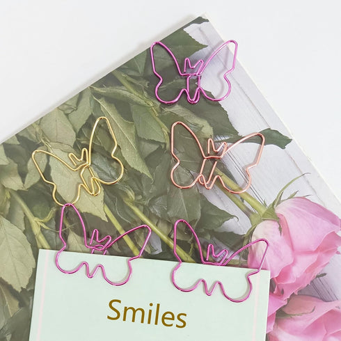 Cute Paper Clips, Butterfly Paperclips, Smooth Metal Paper Clips for File Organization or Decoration - Perfect for Home, Office, School.?20 Pcs/Bo...