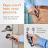 AmazinGizmo Folding Key Holder & Key Organizer Keychain - House & Car Compact Blue Slim Multi Key Chain with Pocket Clip & Carabiner - up to 12 Ke...