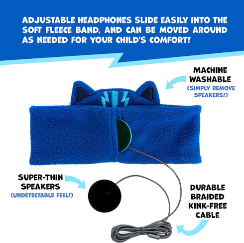 CozyPhones PJ Masks Catboy Kids Headphones Over The Ear Headband Headphones - Volume Limited with Thin Speakers & Soft Fleece Headband......