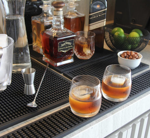 Premium Bar Rubber Spill Mat. 23.6" x 3.1" Bar Rail Mat. 0.4" Thick Bar Mats for Countertop. Bar Mats for Bartending (restaurants/bars/glass dryin...