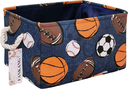 FANKANG Rectangular Laundry Basket Nursery Storage Fabric Storage Bin Storage Hamper,Gift Baskets(Navl-ball game)...