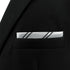 S&W SHLAX&WING Striped Mens Pocket Square Grey with Silver Black Stripes for Suit Jacket...