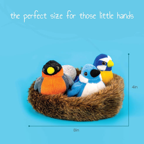 Bird Toys – Cute Stuffed Animal Bird Nest for Kids – Plush Toy with Birds, Egg, Nest – Stimulating Plush Bird Nest for Creative Play...