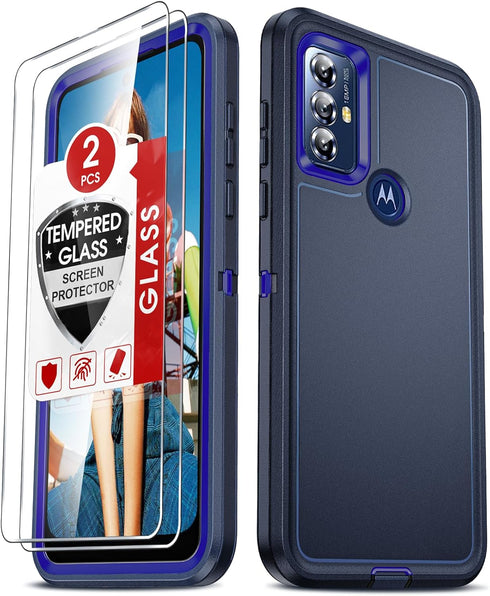 LeYi for Moto G Play 2023 Phone Case: Motorola G Play 2023 Cell Phone Case with Screen Protector (2 PCS), Heavy Duty 3 in 1 Military Grade Shockpr...