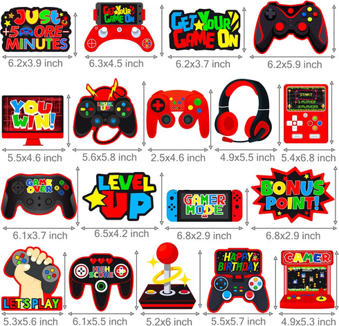 Video Game Birthday Hanging Swirls Red Video Game Party Decorations 20Pcs Game On Ceiling Streamers Gaming Birthday Party Hanging Decorations or L...