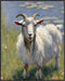 Posterizer 1 pcs- Oil painting style print of a white goat-Art for Animal Lovers-Floral Botanical Art- Gift for Men Women Entrepreneur Teens-Livin...