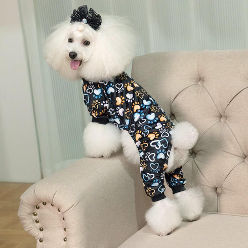 CuteBone Dog Pajamas Costumes Fleece Pet Clothes Puppy Onesie Winter Holiday Cute Cat Jammies Keep Your Pet Warm in The Cold Weather P220XS...