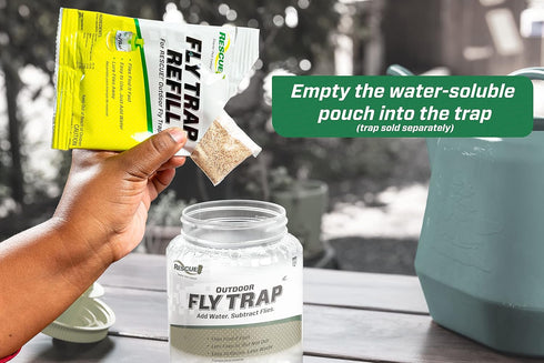 RESCUE! Reusable Fly Trap Refill – Outdoor Use - 4 Pack...