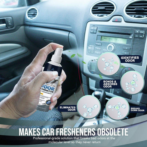 Car Odor Eliminator Spray-Professional Deodorizer, Air Freshener and Purifier-for Smoke, Cigarettes, Cigar, Grease Smells-Plant Based, Natural, Ne...