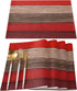 Vandarllin Christmas Red Brown Placemats Set of 6, Retro Rustic Barn Wood Texture Polyester Stain Resistant Table Mats Washable Placemat Decoratio...