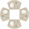 SHACOS Small Round Table Placemats Wedge Placemat Set of 4 Non Slip Heat Resistant Woven Vinyl Table Mats Wipe Clean Indoor Outdoor (4, Beige Yell...