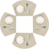 SHACOS Small Round Table Placemats Wedge Placemat Set of 4 Non Slip Heat Resistant Woven Vinyl Table Mats Wipe Clean Indoor Outdoor (4, Beige Yell...