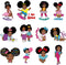 12 Pcs Black Girl Iron on Patches T Shirt Iron on Transfer Decals Clothing Stickers for DIY Women Girl Coat Backpack Jackets Decoration(Classic St...