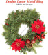 Adeeing 16 Inch Christmas Wreath, Outdoor Christmas Wreath with Red Artificial Poinsettia Flowers Ball Ornaments Pine Cones Berries for Door Wall ...