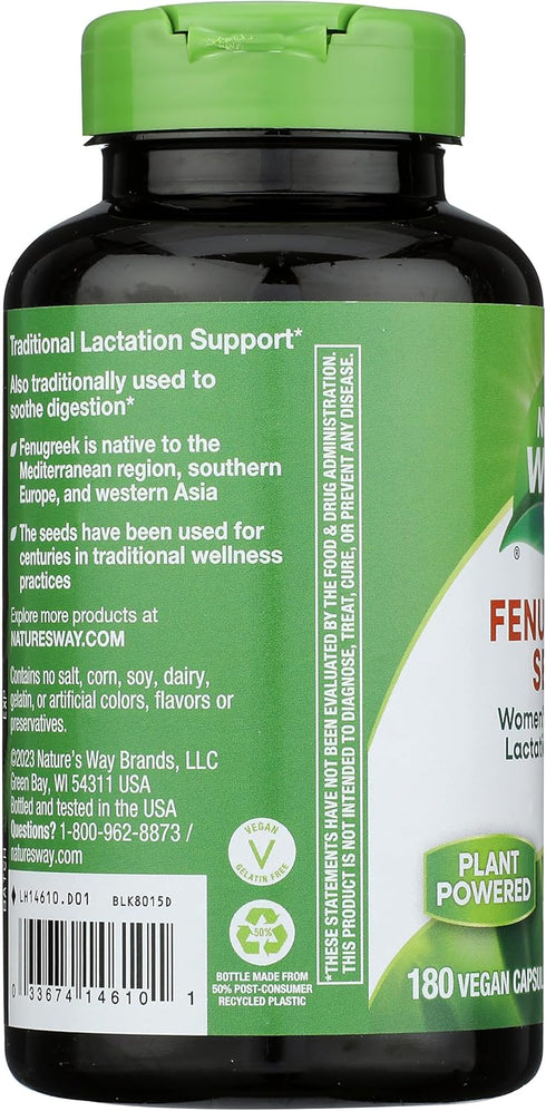 NATURES WAY Fenugreek Seed, 180 CT...