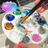 FANDAMEI White Round Paint Tray Palettes, Paint Palette Tray, Plastic Paint Tray Palette, Paint Palettes Paint Pallets with 10 Wells for Adults & ...