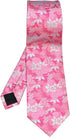 Elfeves Men's Women Boys Pink White Small Designer Jacquard Silk Tie Formal Self Necktie...