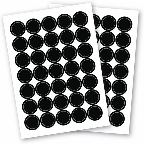 AllSpice 70 Black Water Resistant Round Spice Jar Labels Set 1.5"- Fits Penzeys and AllSpice Jars- Blank...