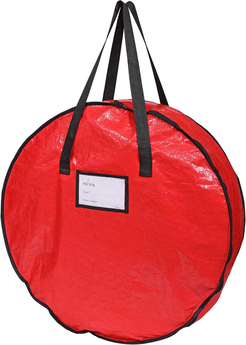 ProPik Christmas Wreath Storage Bag 24" - Garland Holiday Container with Tear Resistant Material - Featuring Heavy Duty Handles and Transparent Ca...