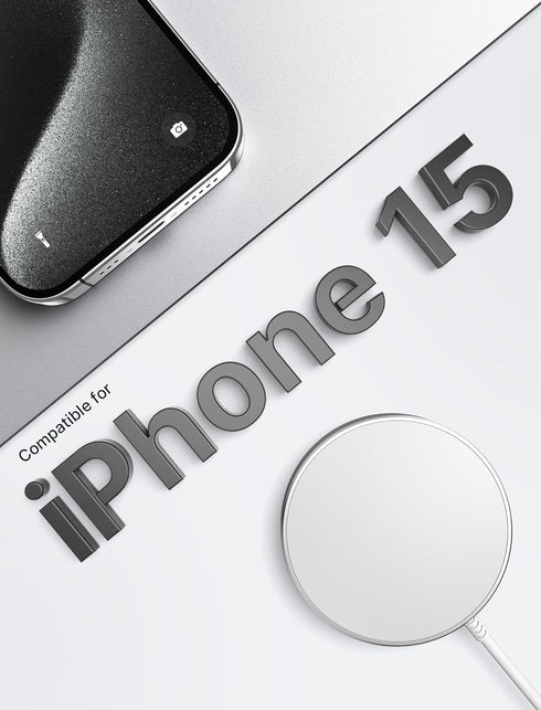 JSAUX Magnetic Wireless Charger Compatible for MagSafe Charger/iPhone 15/15 Pro/15 Plus/15 Pro Max/14/14 Pro/14 Plus/14 Pro Max/13/13 Pro/13 Pro M...