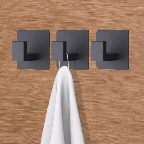 VAEHOLD Adhesive Towel Hooks, Heavy Duty Wall Hooks Aluminum Hooks Stick on Door, Kitchen, Bathroom for Hanging Coat, Hat, Towel, Robe, Clothes (B...