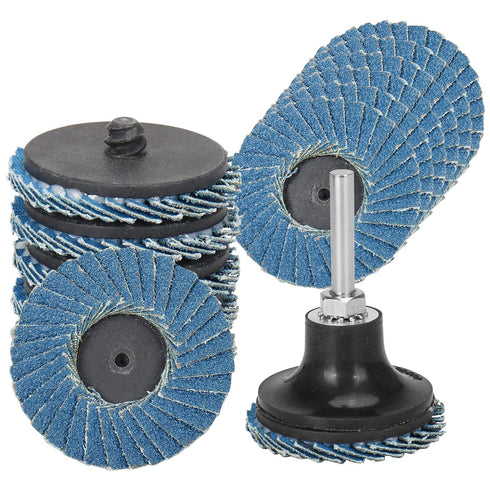 9Pcs 2 inch Flap Disc Zirconia Alumina Quick Change Sanding Discs Flat Roll Lock Disc with 1Pc Disc Pad Holder for Rotary Tools Die Grinder, T27 1...