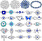 235 Pcs Evil Eye Charms Kits Includes 80 Evil Eye Beads 25 Alloy Eye Charms 80 Jewelry Making Beads 50 Crystal Spacer Bead Charms for Jewelry Maki...