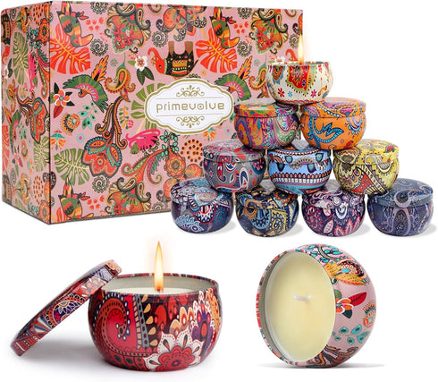 Scented Candles Gift Set for Women, 12 Pack 2.5 Oz Soy Wax Travel Tin Aromatherapy Candles for Home Scented, Perfect for Birthday, Christmas, Stre...